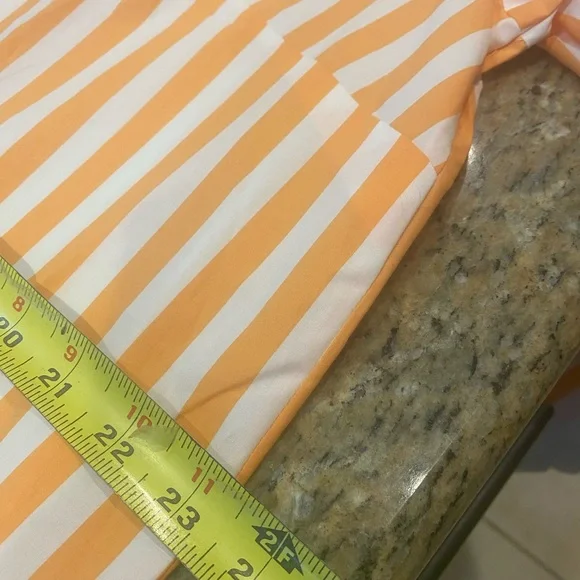 Talbots Vibrant Orange and White Striped Shirt - Picture 6 of 11